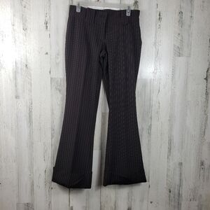 I.L.U brown and white striped flare dress pants juniors size 7